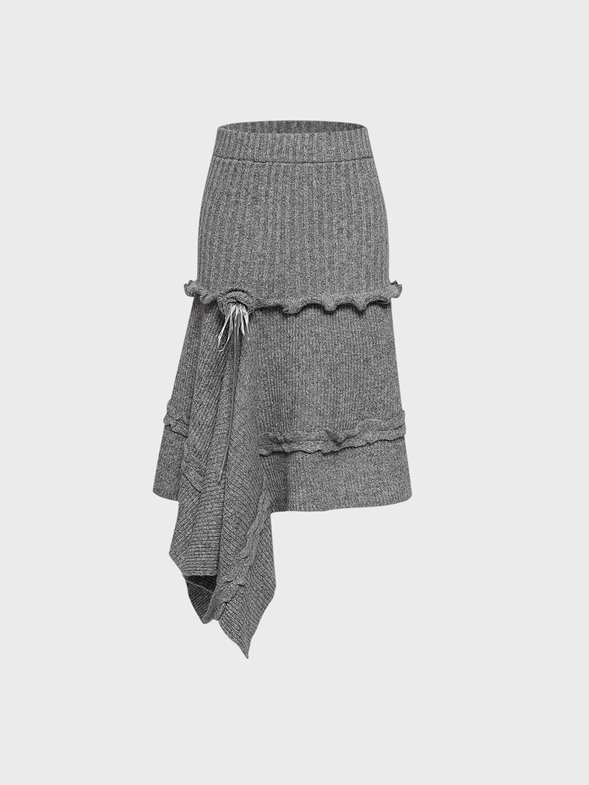 Knitted Plain Midi Skirt