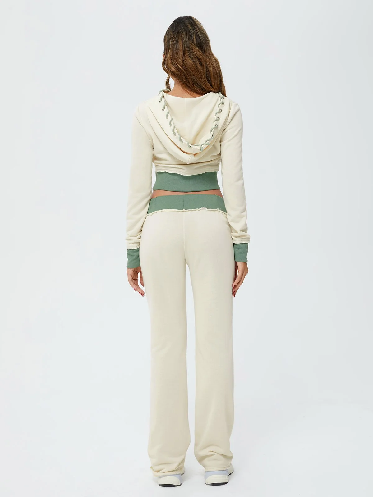 Jersey Plain Top With Pants Two-Piece Set