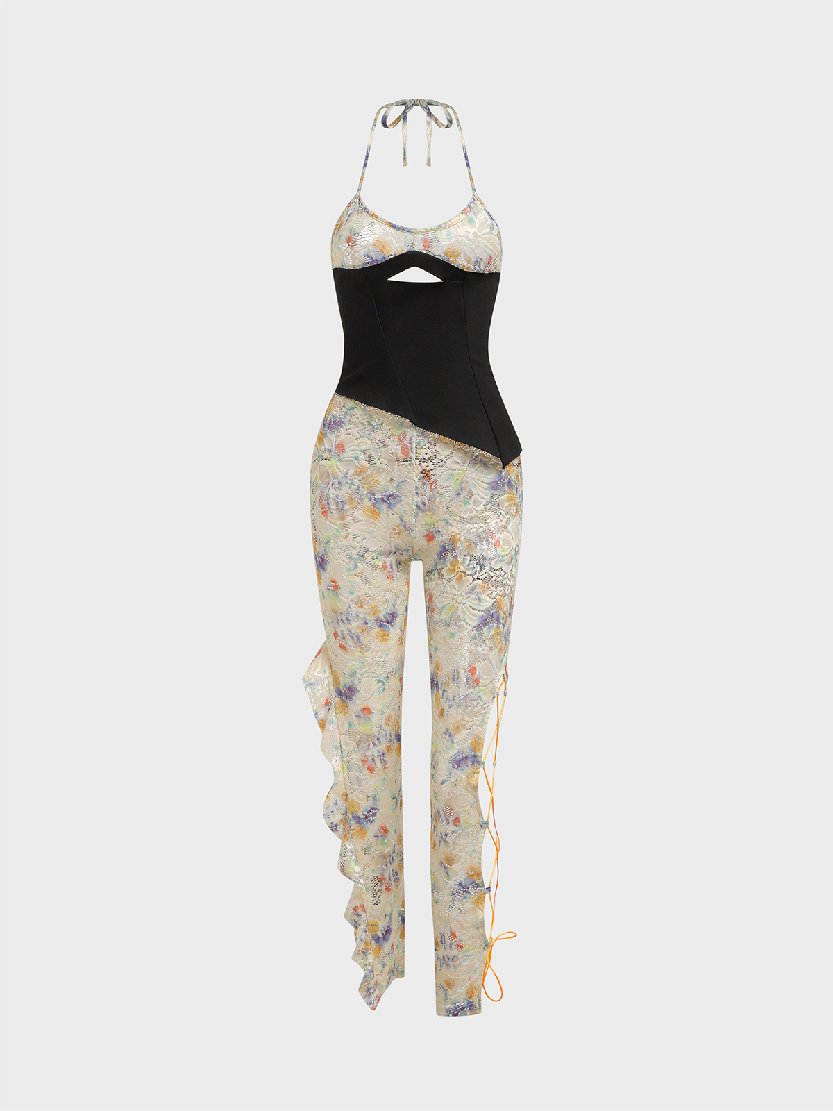 Floral Top With Pants Two-Piece Set