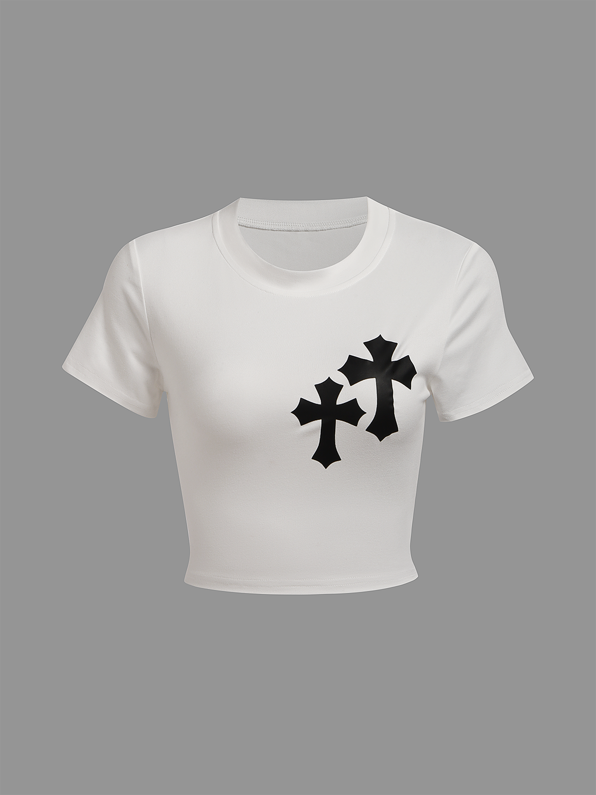 Jersey Crew Neck Cross Short Sleeve T-shirt