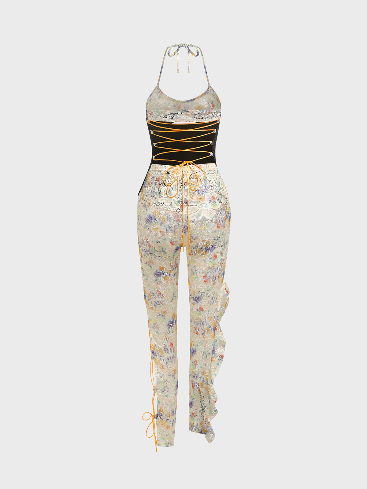 Floral Top With Pants Two-Piece Set