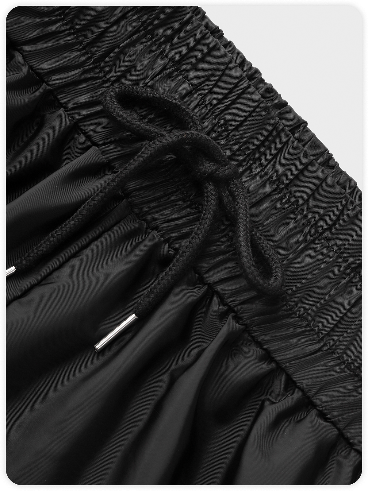 Street Black Wrinkled Bottom Pants