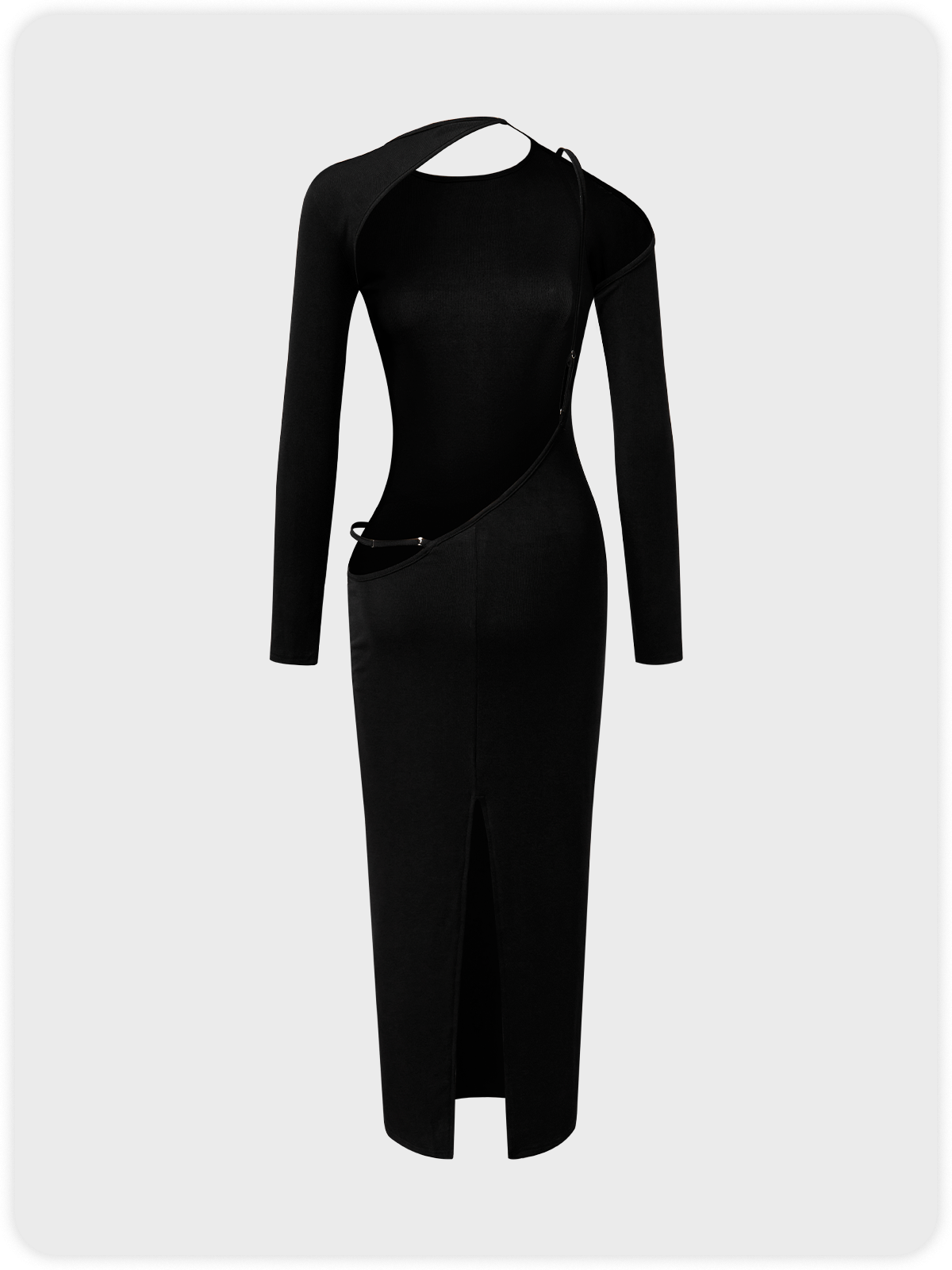 Street Black Backless Dress Midi Dress