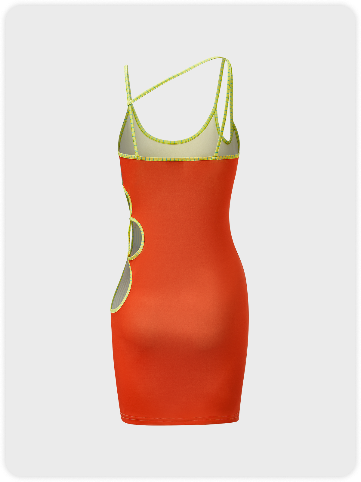 【Final Sale】Edgy Multicolor Body Asymmetrical Design Dress Mini Dress