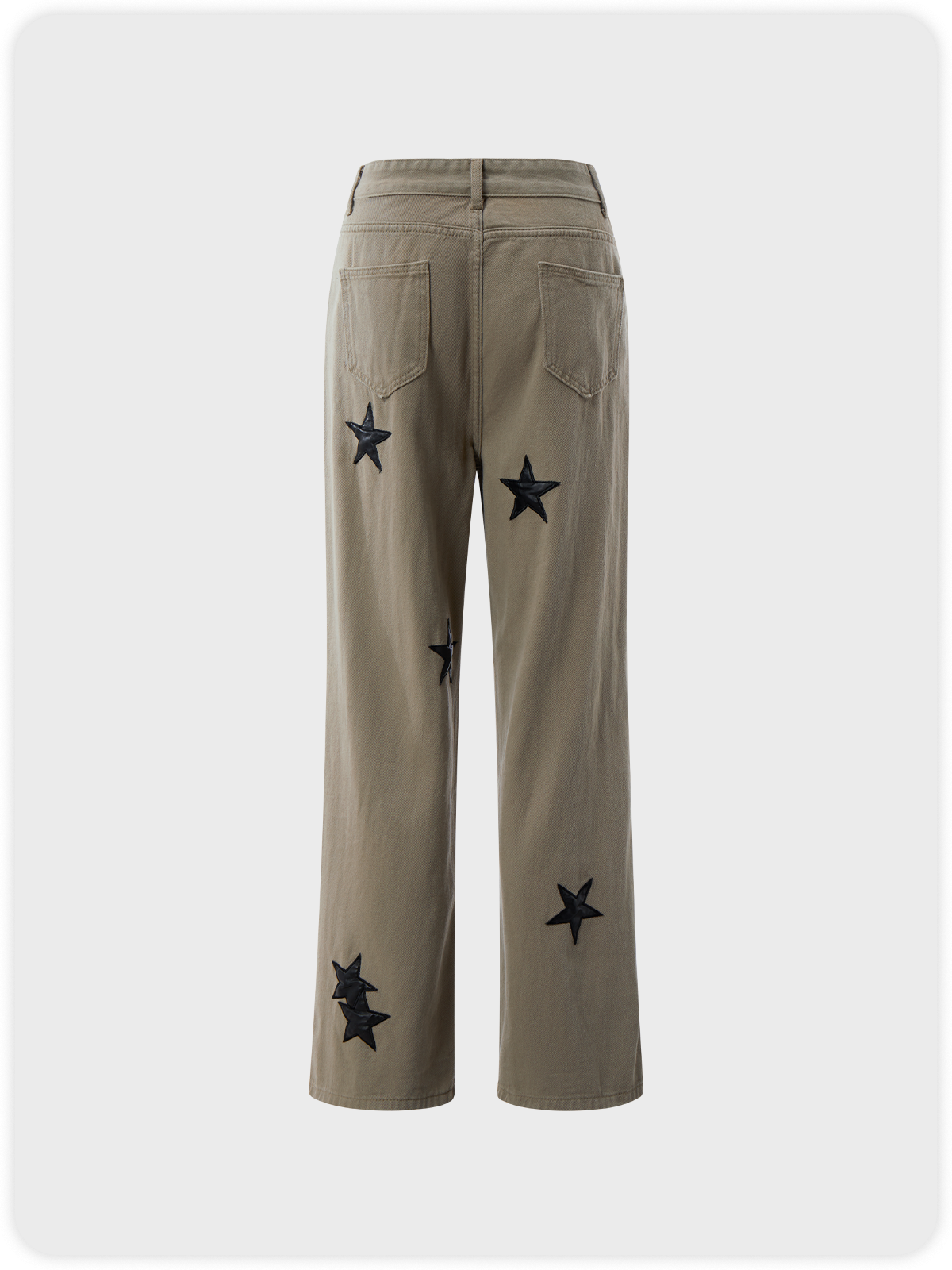 【Final Sale】Y2K Khaki Star Denim Bottom Pants