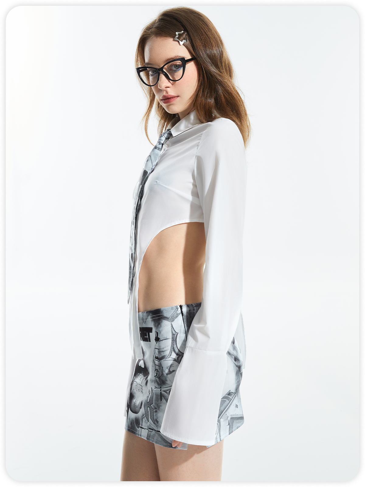 Y2K White Top Blouse