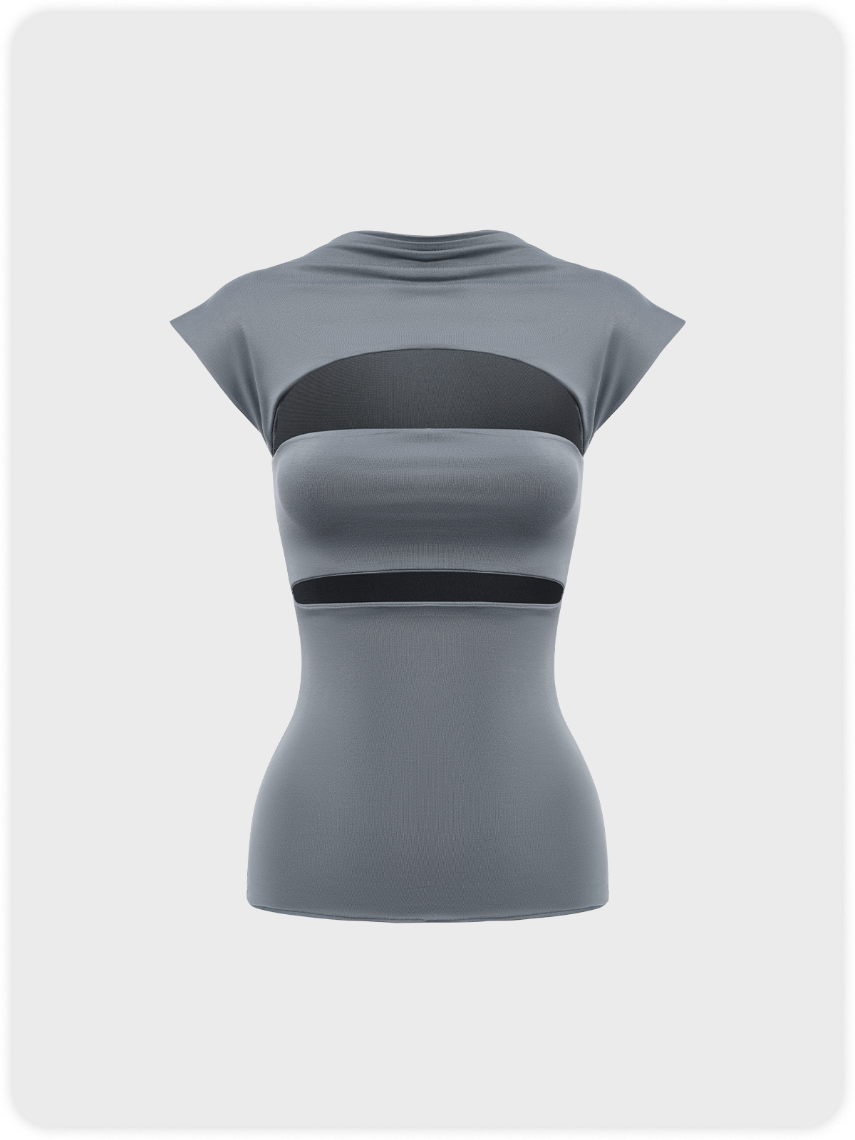 Street Gray Cut Out Top T-Shirt