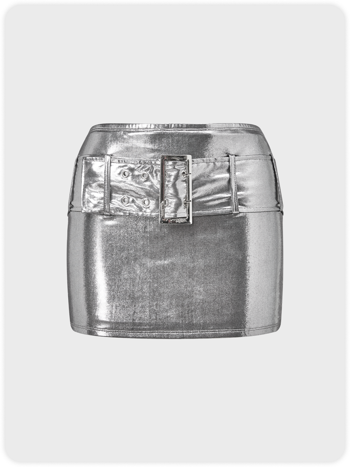 【Final Sale】Y2K Gray Metal Belt Party Bottom Skirt