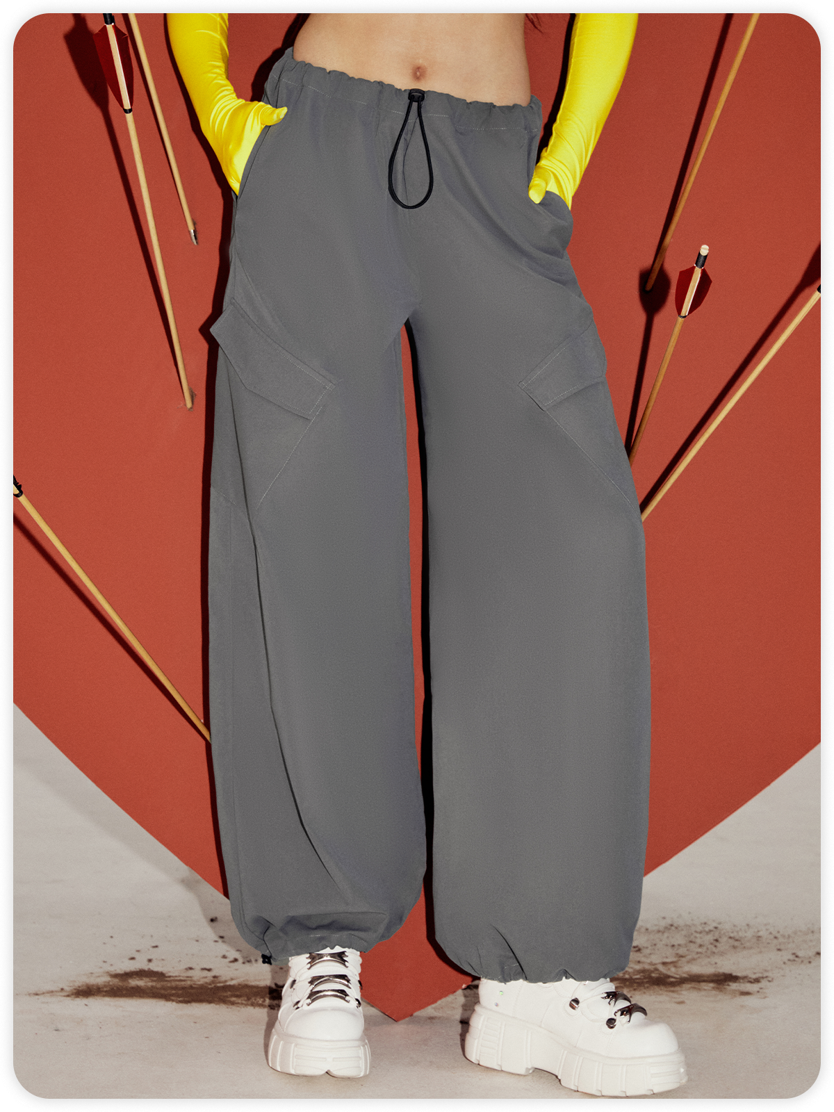 Street Gray Pockets Bottom Pants