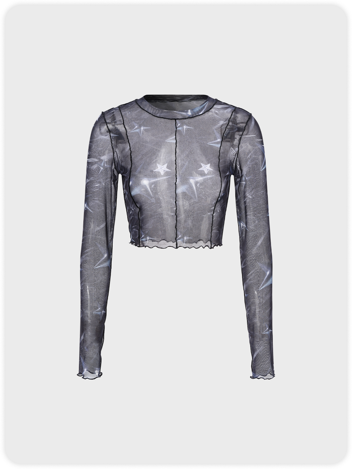 Edgy Black Mesh Cyberpunk Top Women Top