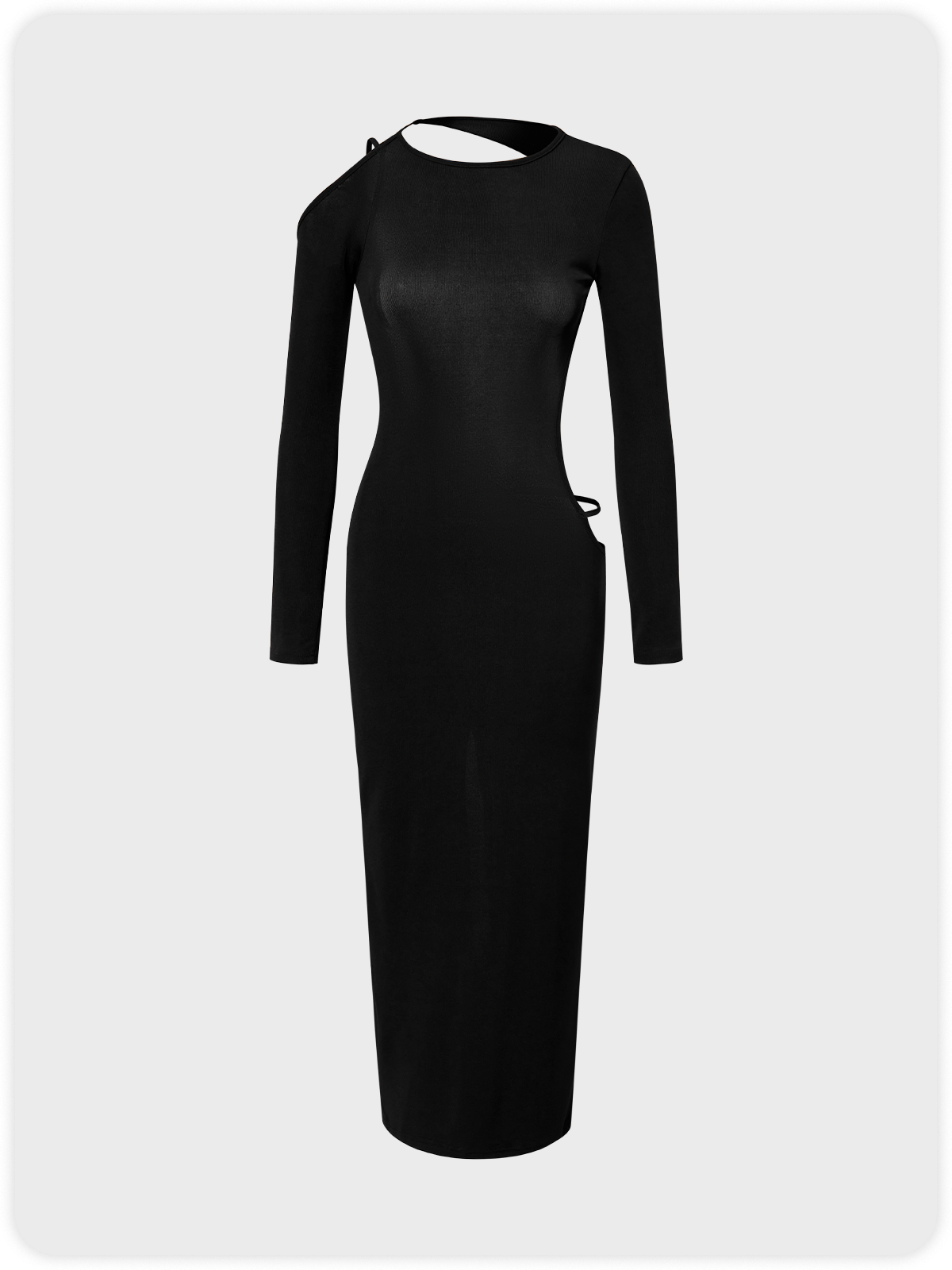 Street Black Backless Dress Midi Dress