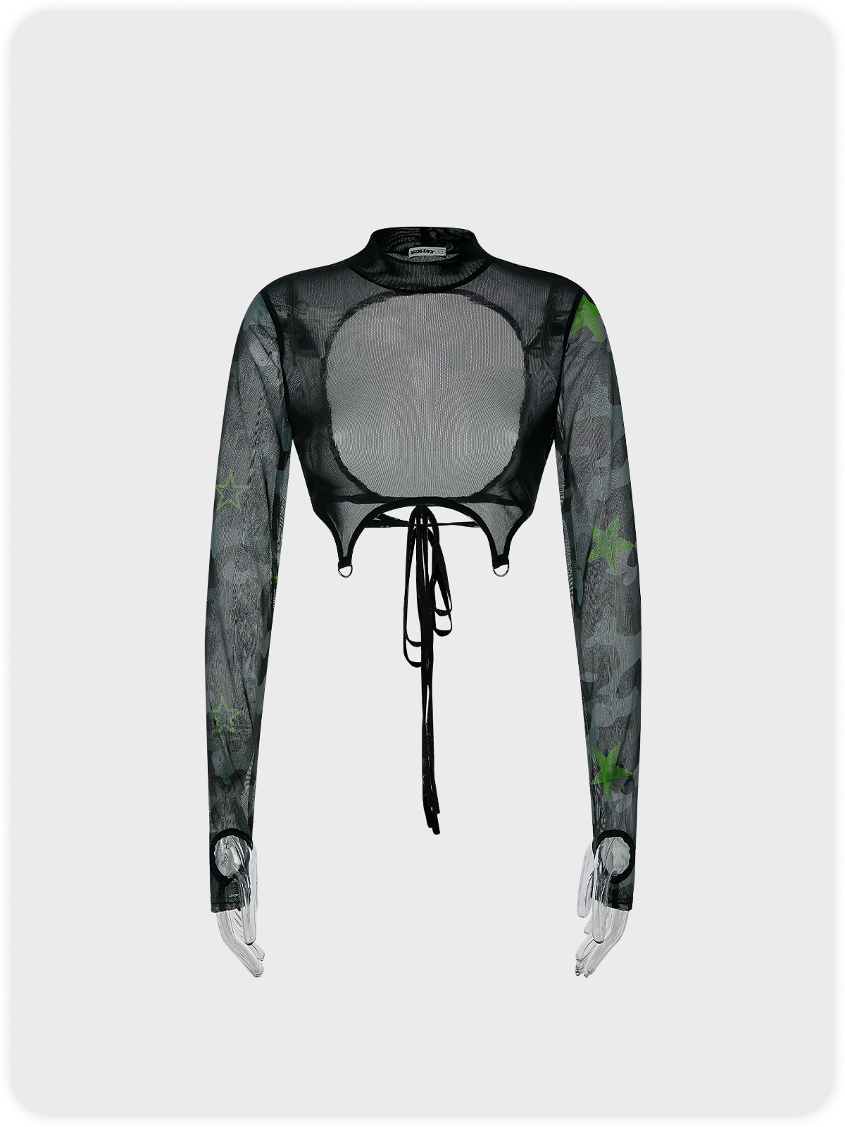 Street Black Camo Backless Top Women Top