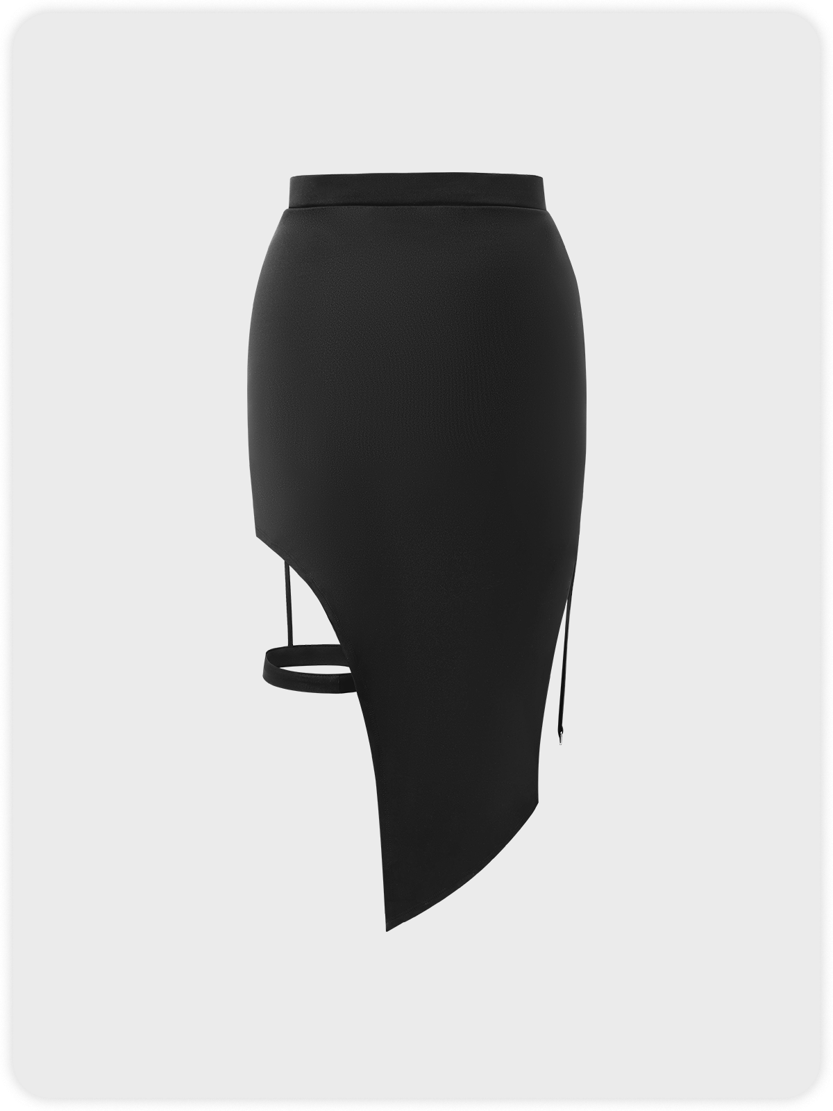 Street Black Irregular Hem Asymmetrical Design Patchwork Bottom Skirt