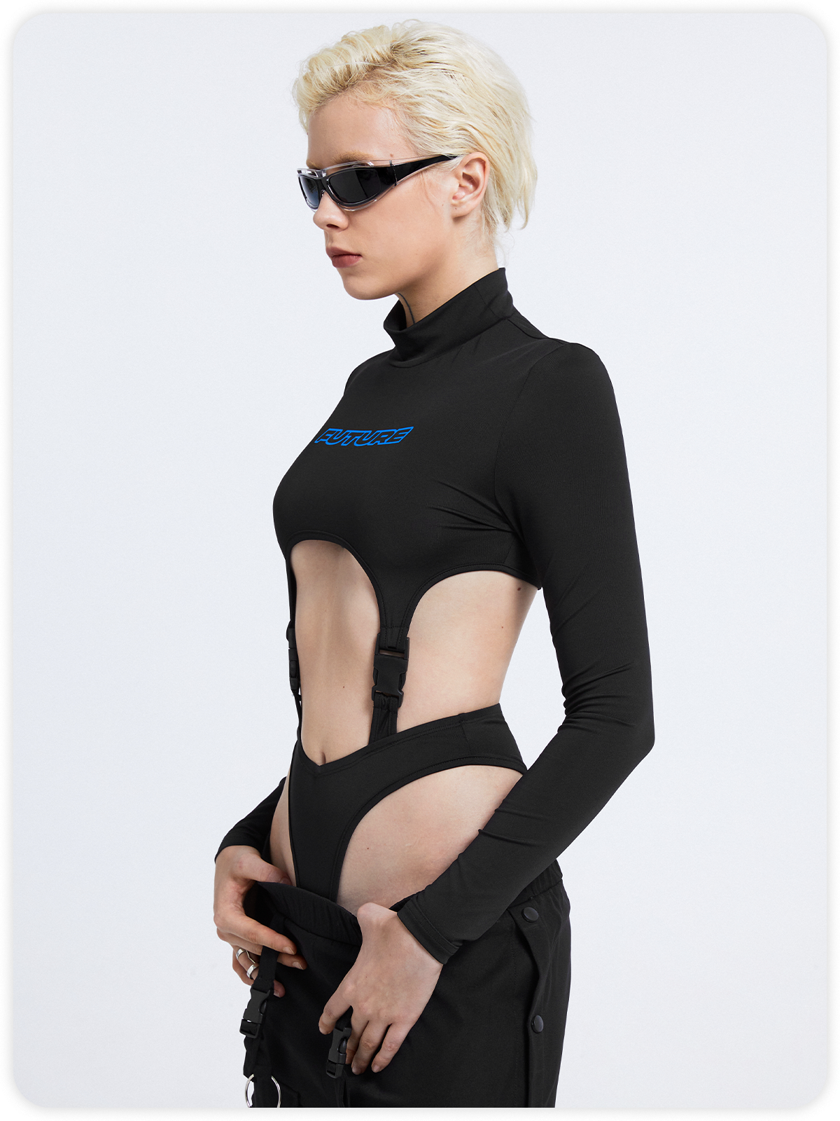 Street Black Buckle Bodysuit