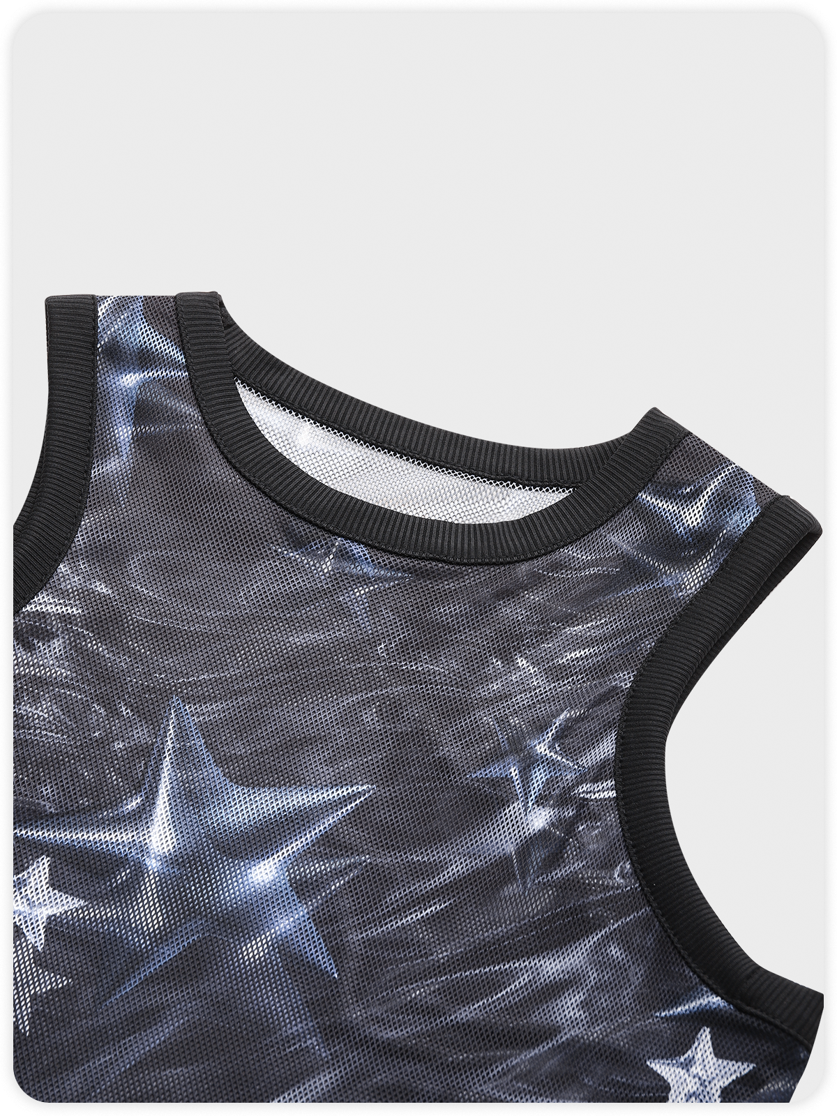 Street Blue Mesh Cyberpunk Top Tank Top & Cami