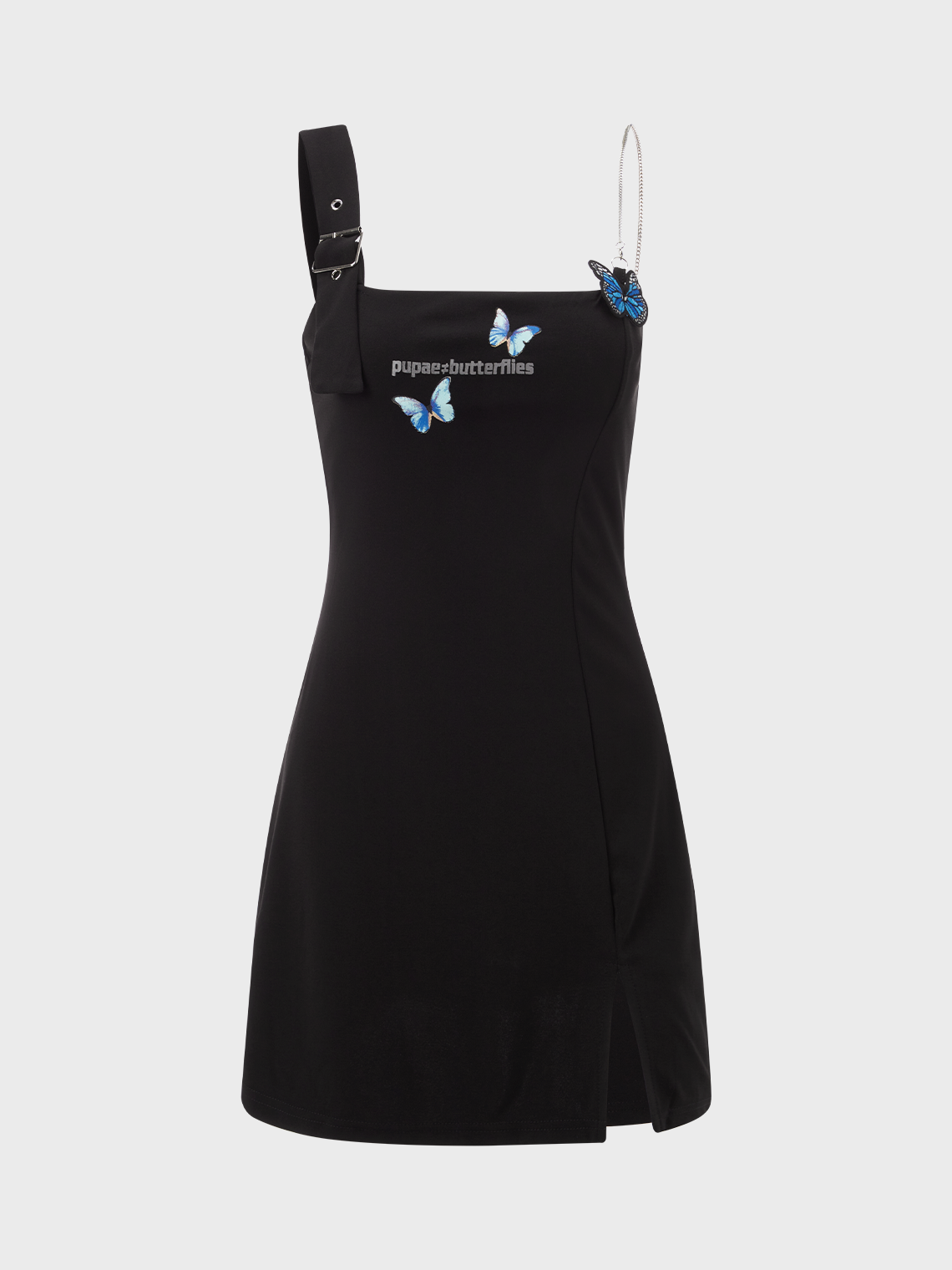 【Final Sale】Y2K Fashion Black Butterfly Metal Dress Mini Dress