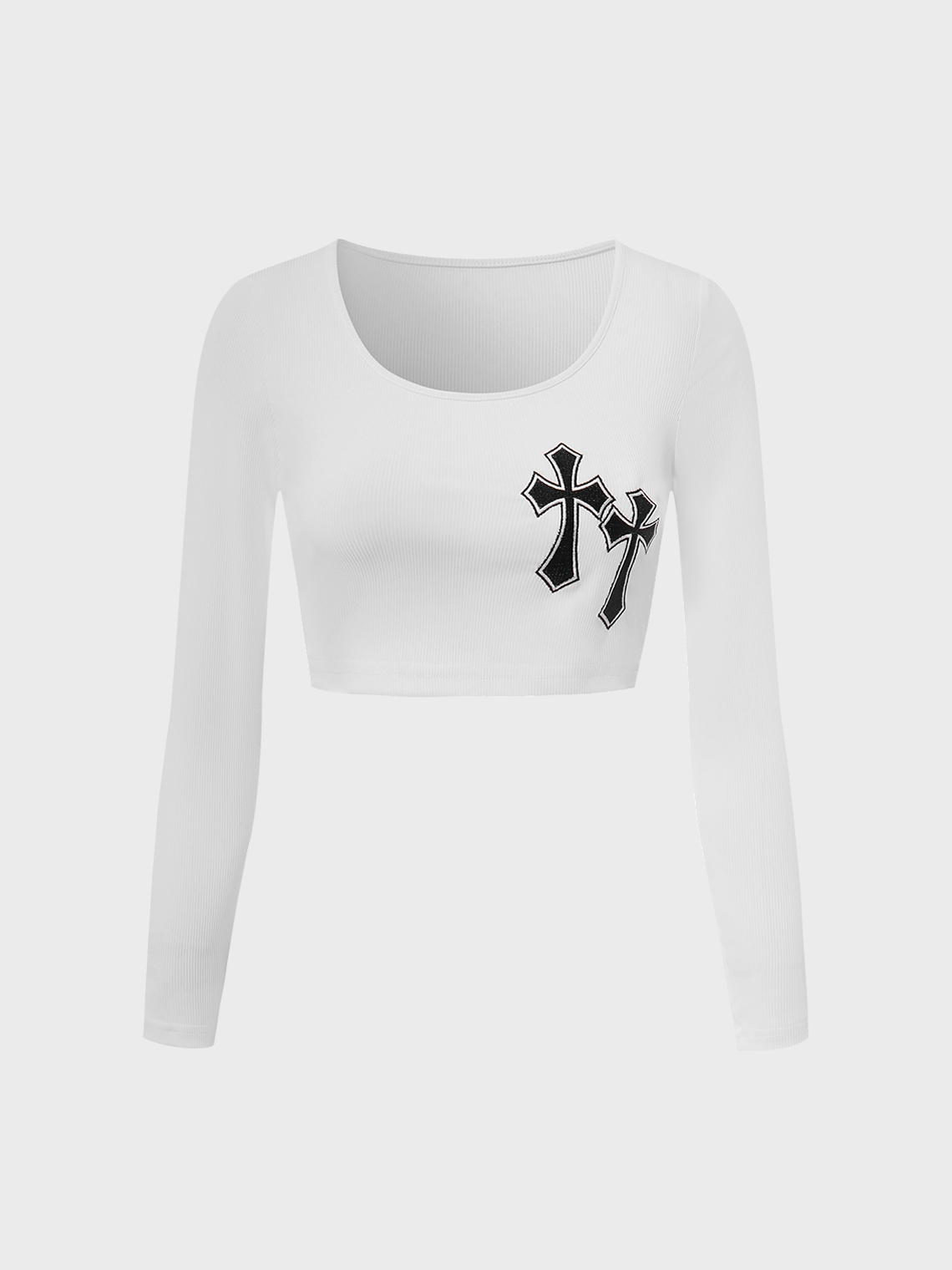 Y2K White Cross Top T-Shirt