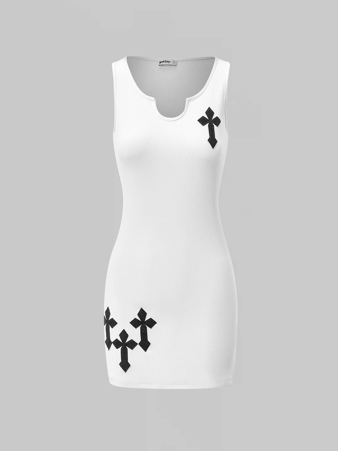 【Final Sale】Y2K White Cross Pattern Dress Mini Dress