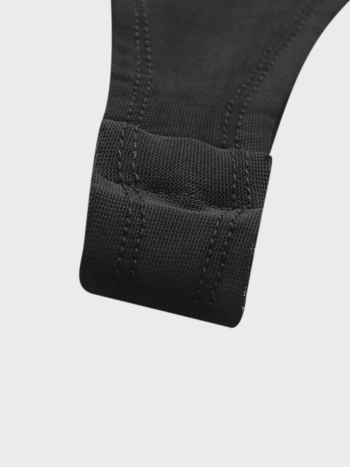 【Final Sale】Edgy Black Mesh Asymmetrical Design Arm Sleeves Bodysuit