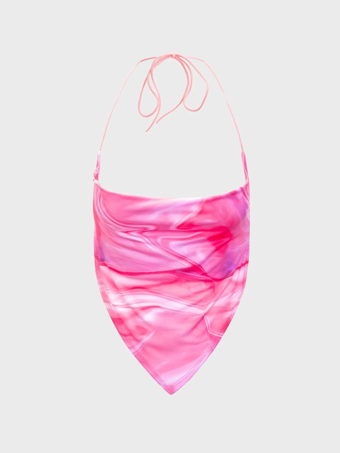 【Final Sale】Y2K Pink Lace-Up Design Water Wave Top Tank Top & Cami