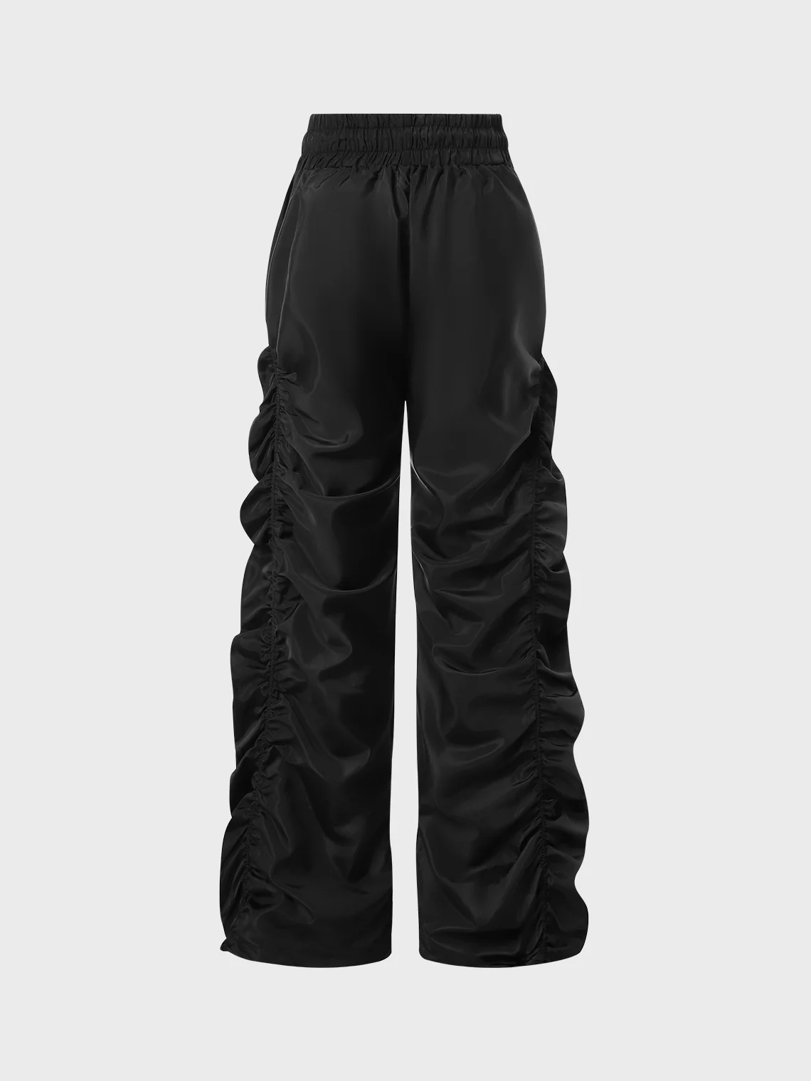Street Black Wrinkled Bottom Pants | kollyy
