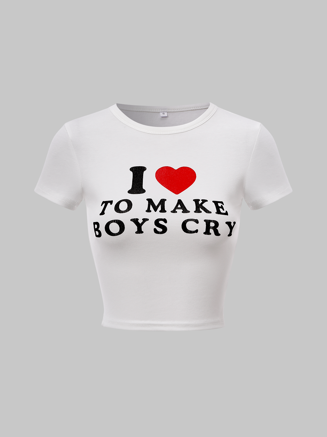 Y2K White Letter Top T-Shirt I Love Make Boys Cry