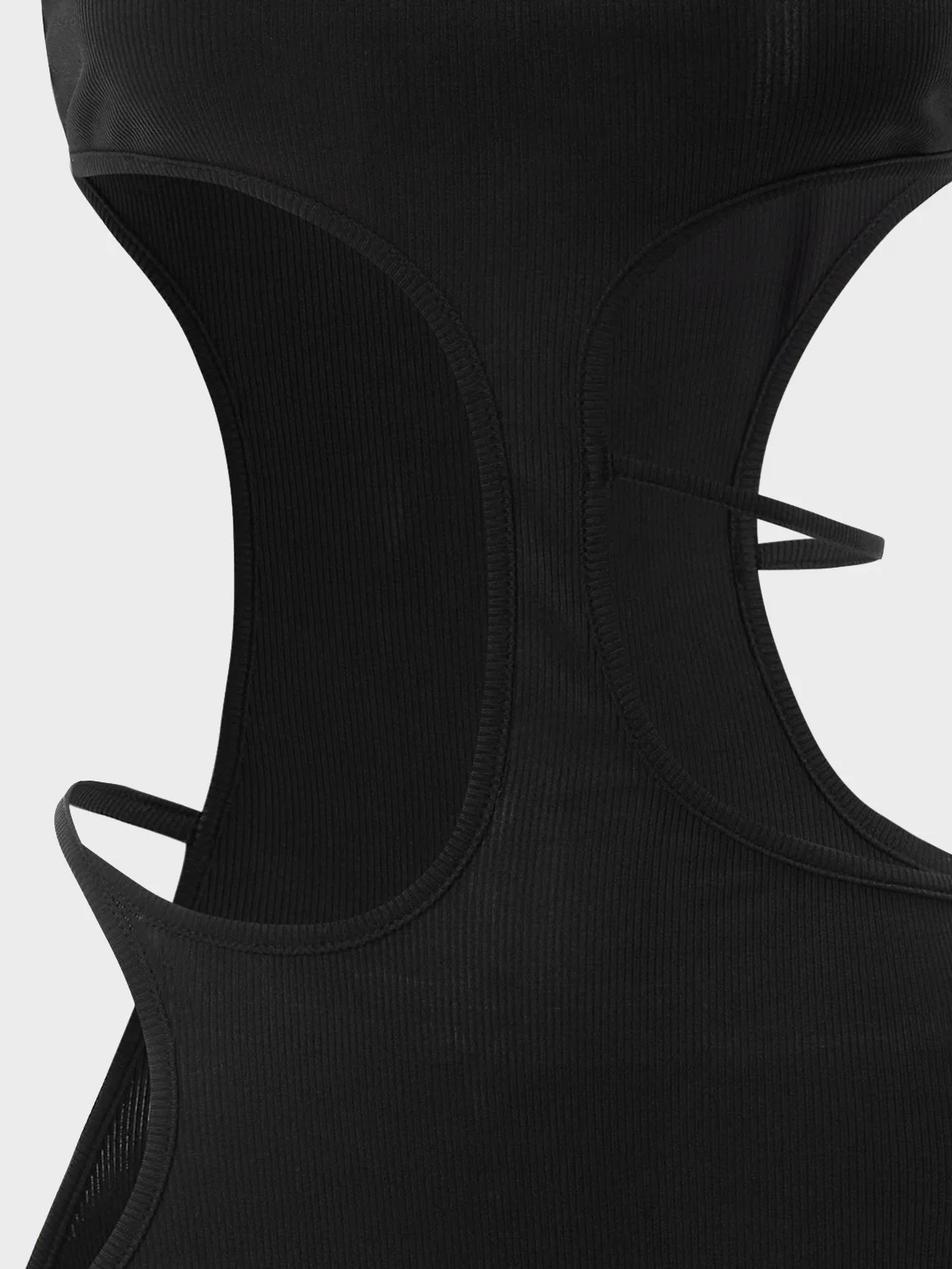 Y2K Black Asymmetrical Design Cut Out Dress Mini Dress
