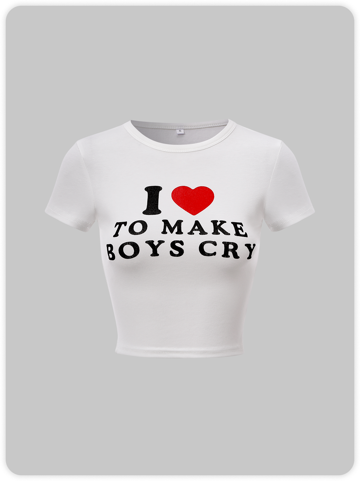 Y2K White Letter Top T-Shirt I Love Make Boys Cry | kollyy