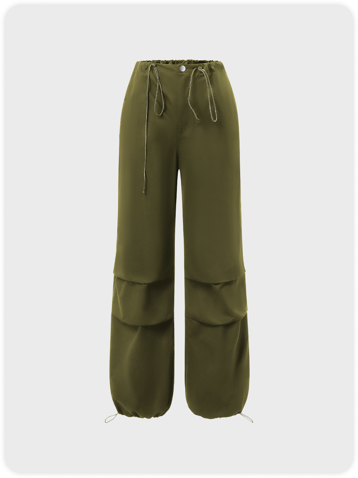Street Black Cargo Drawstring Bottom Pants