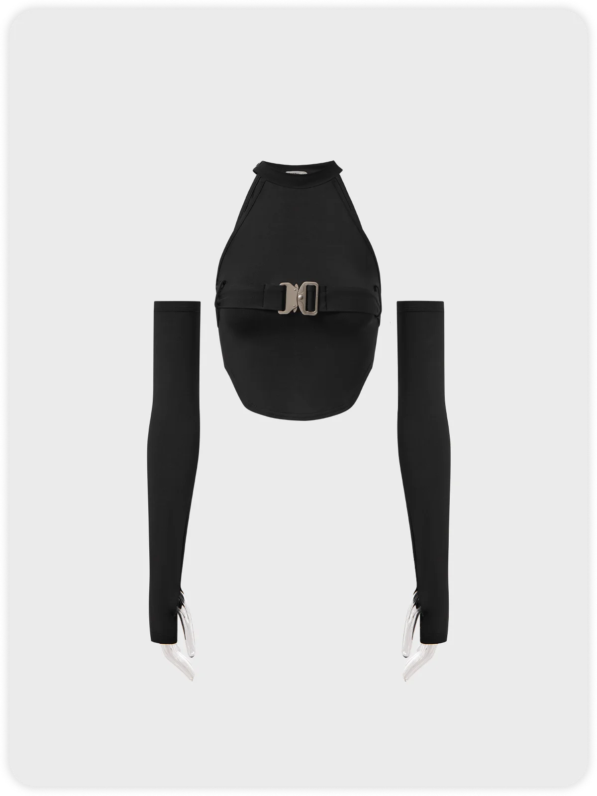 Street Black Buckle Cyberpunk Top Women Top