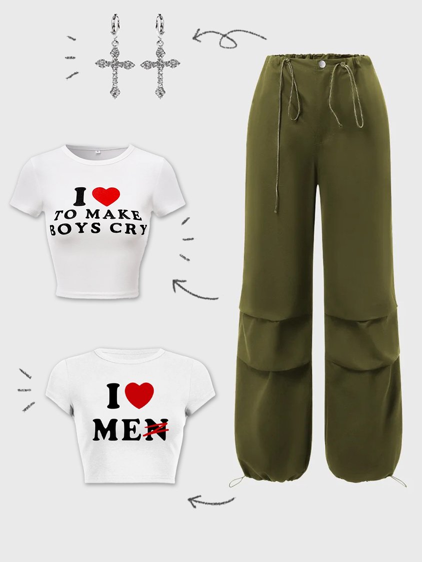 Street Black Cargo Drawstring Bottom Pants