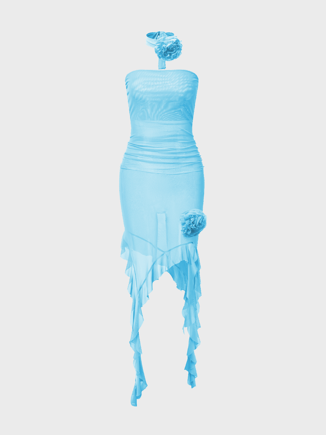 【Final Sale】Y2k Balletcore Blue Dress Midi Dress