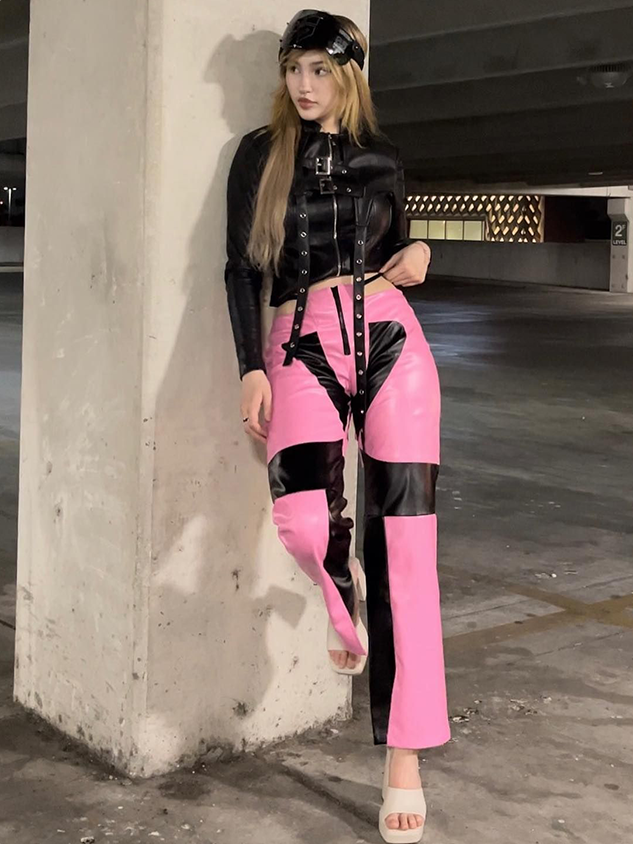 【Final Sale】Street Pink Cut out Bottom Pants