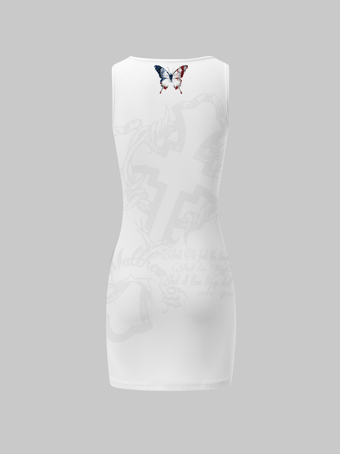 【Final Sale】Y2k White Independence Day Holidays Butterfly Dress Mini Dress