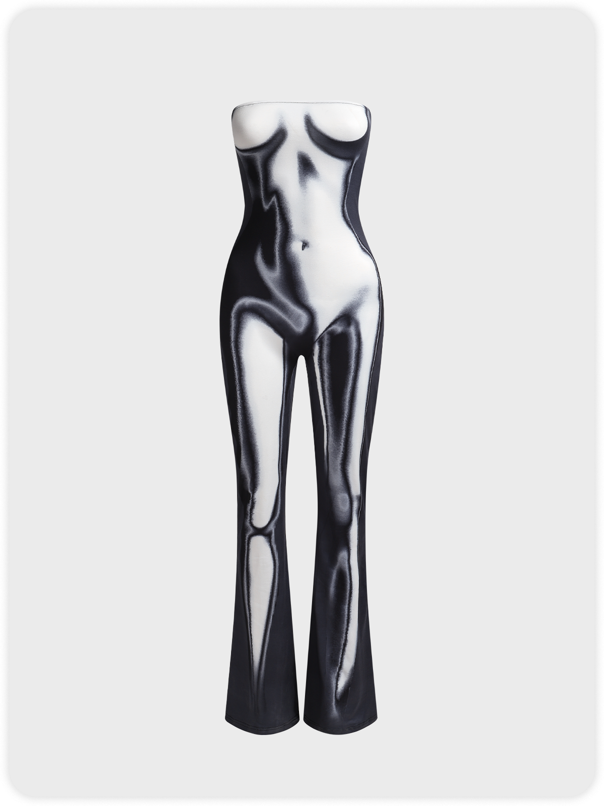Edgy Multicolor Body print Tube Jumpsuit