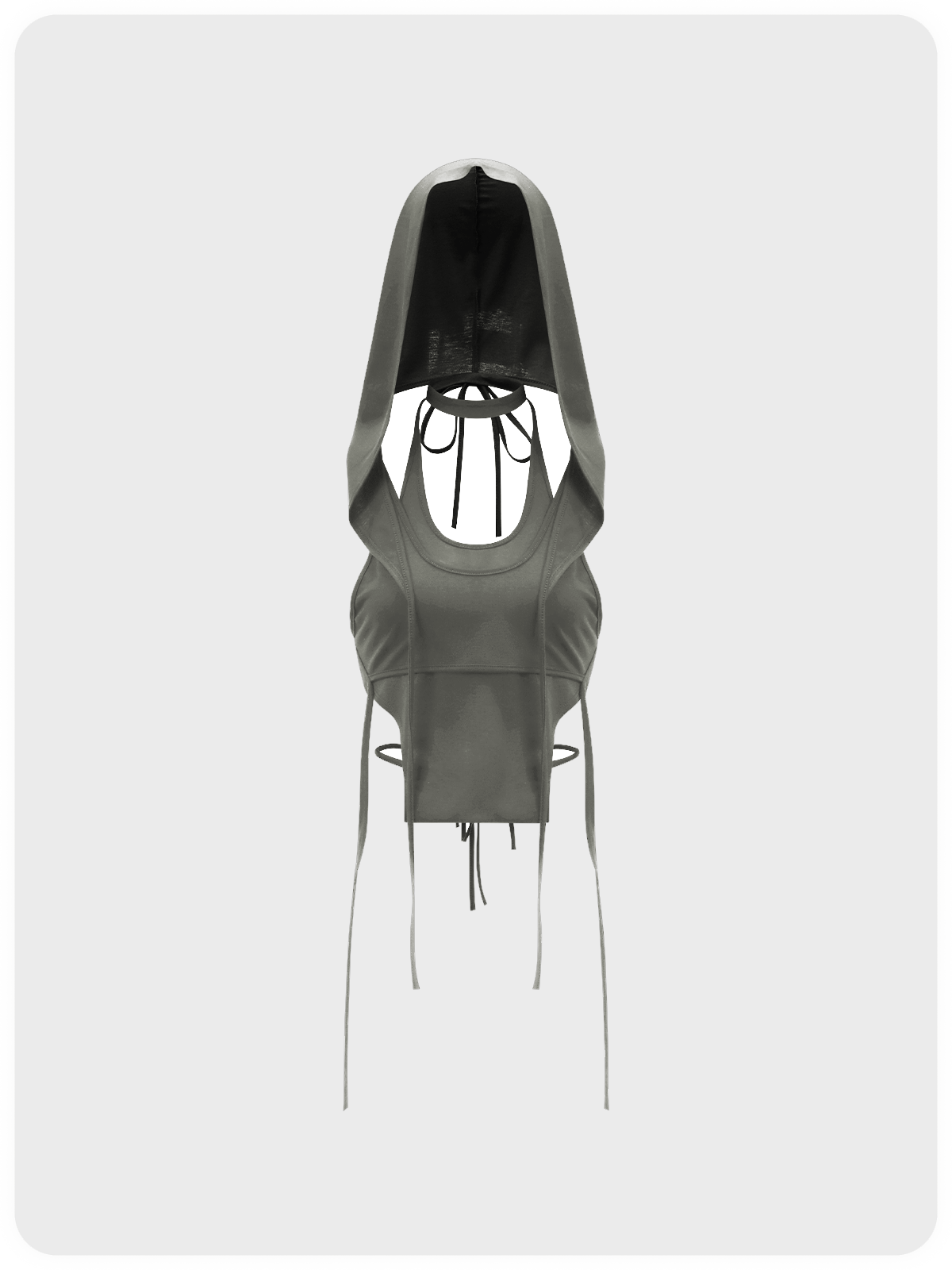 Punk Black Hooded Double Layer Backless Top Tank Top & Cami