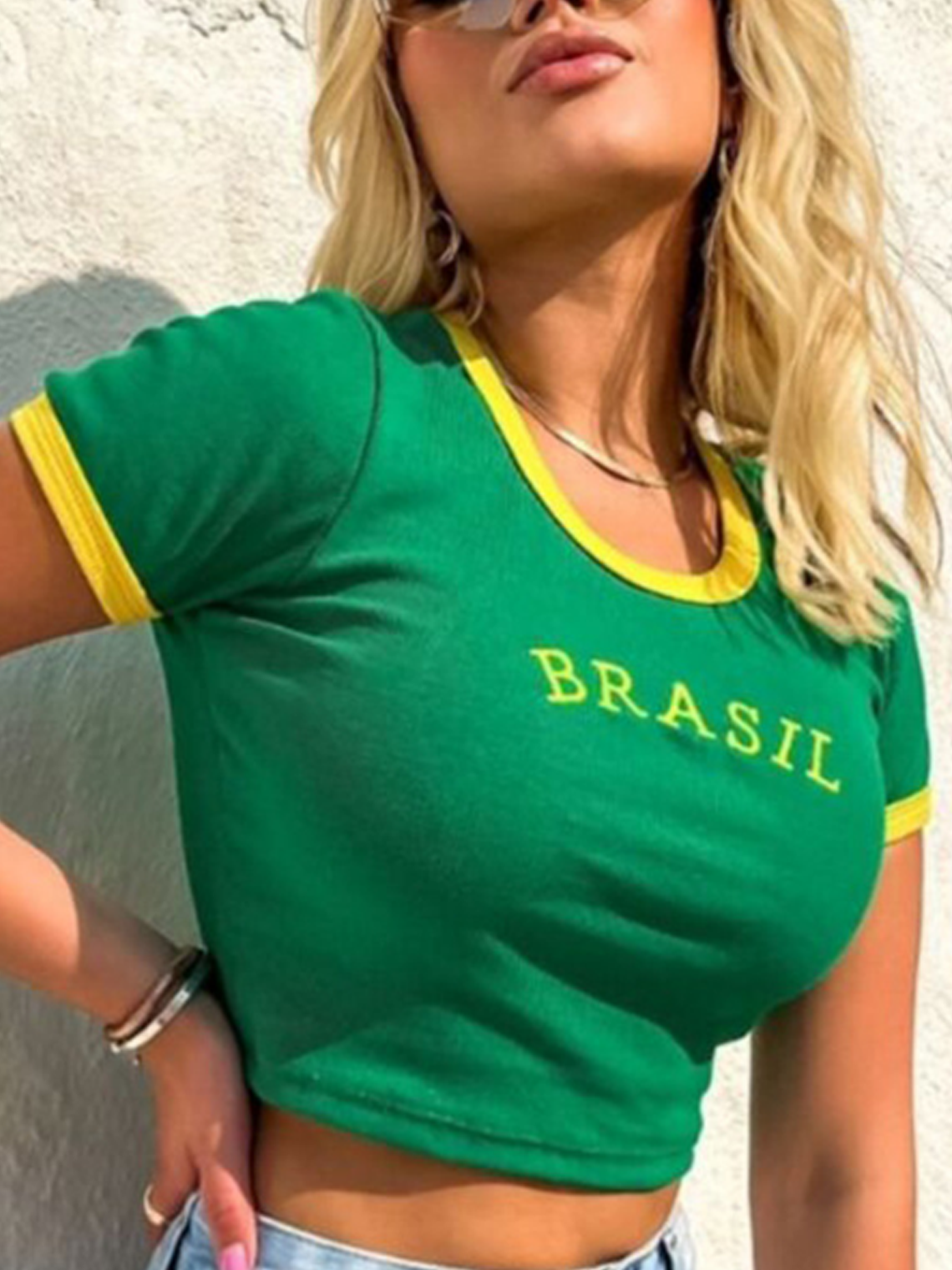 Brasil Color Block Tight T-Shirt