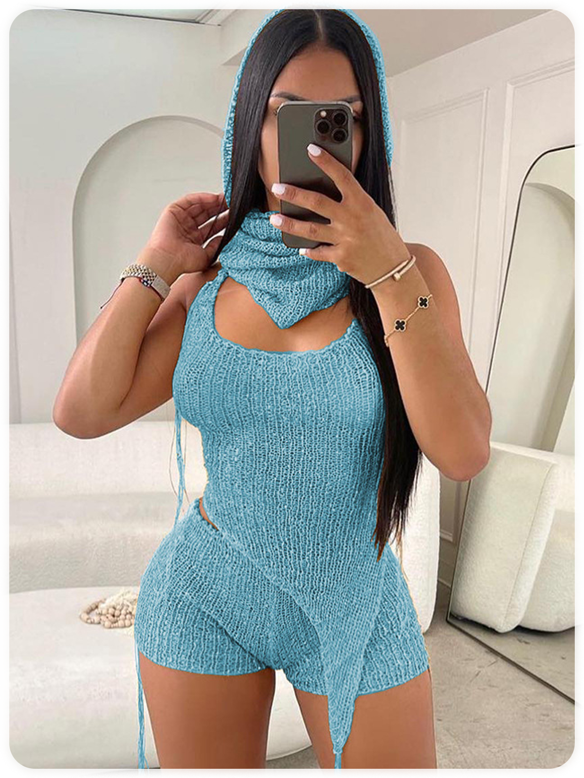 Knitted Plain Matching Set