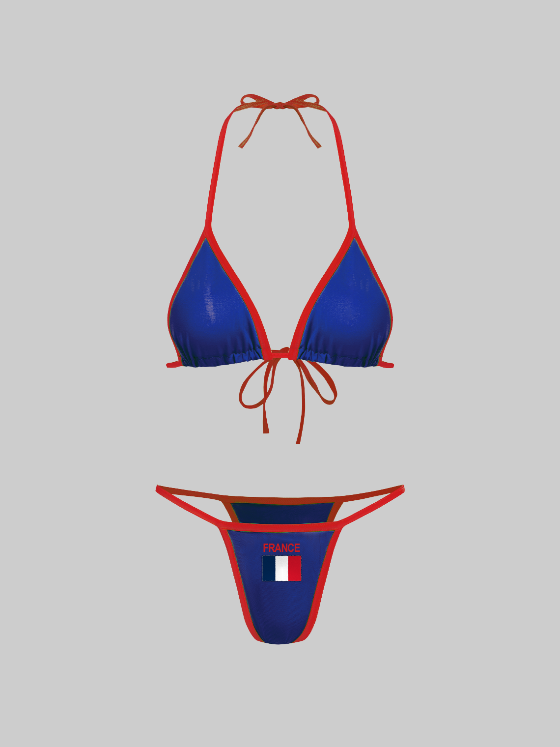 【Final Sale】Jersey France Color Block Bikini