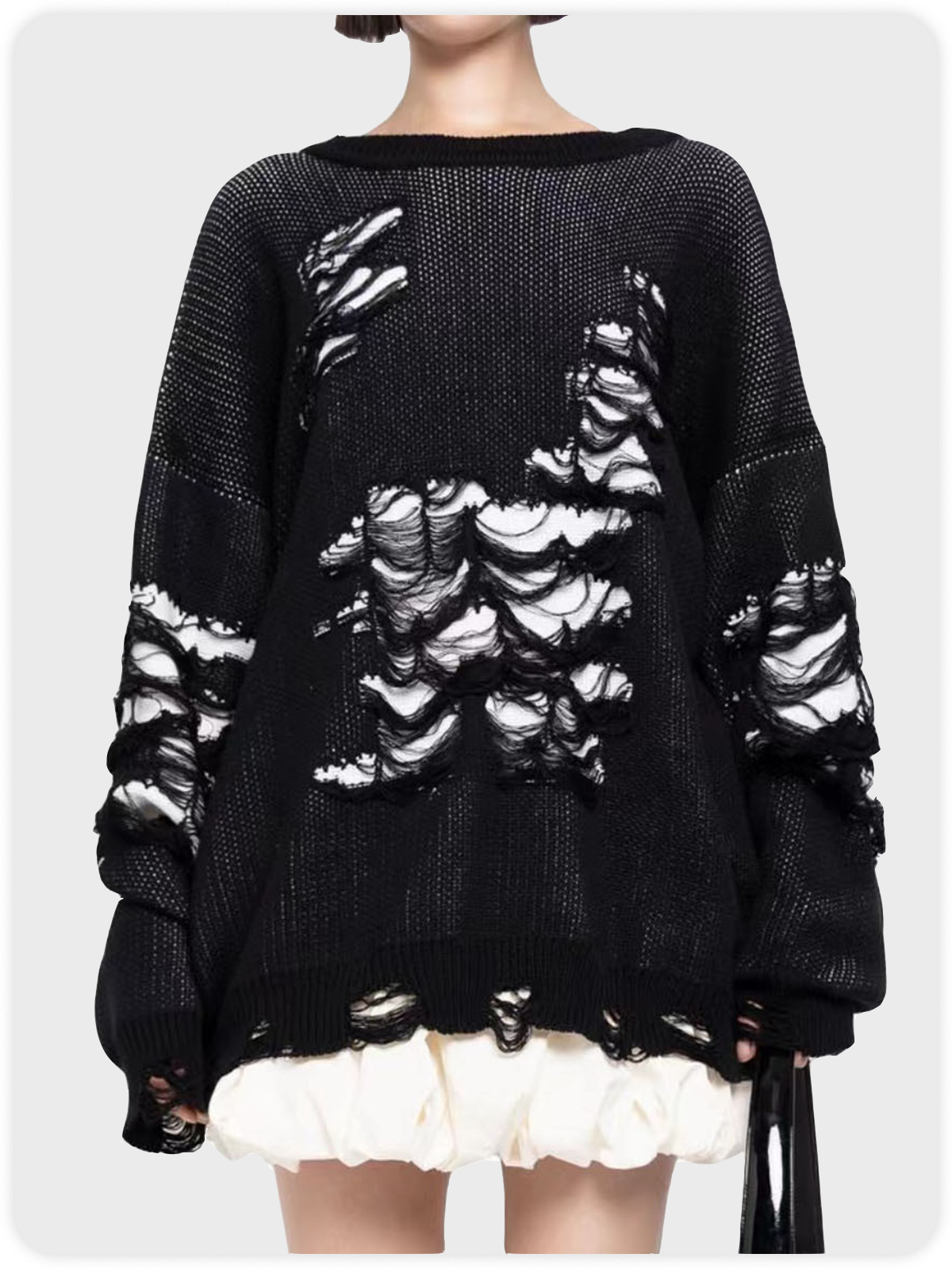 Knitted Hollow Out Long Sleeve Sweater