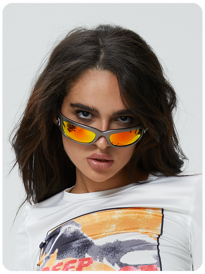Plastic Sunglasses Color Block Glasses