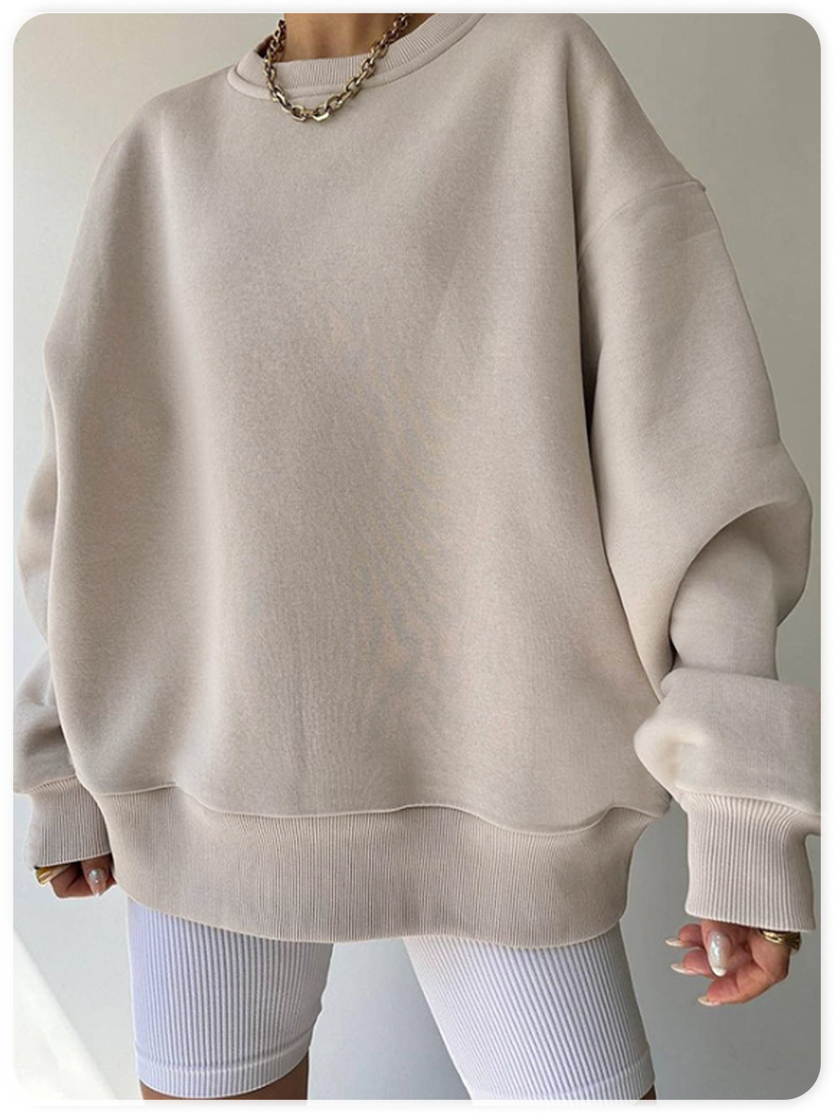 Crew Neck Text Letters Long Sleeve Sweatshirt