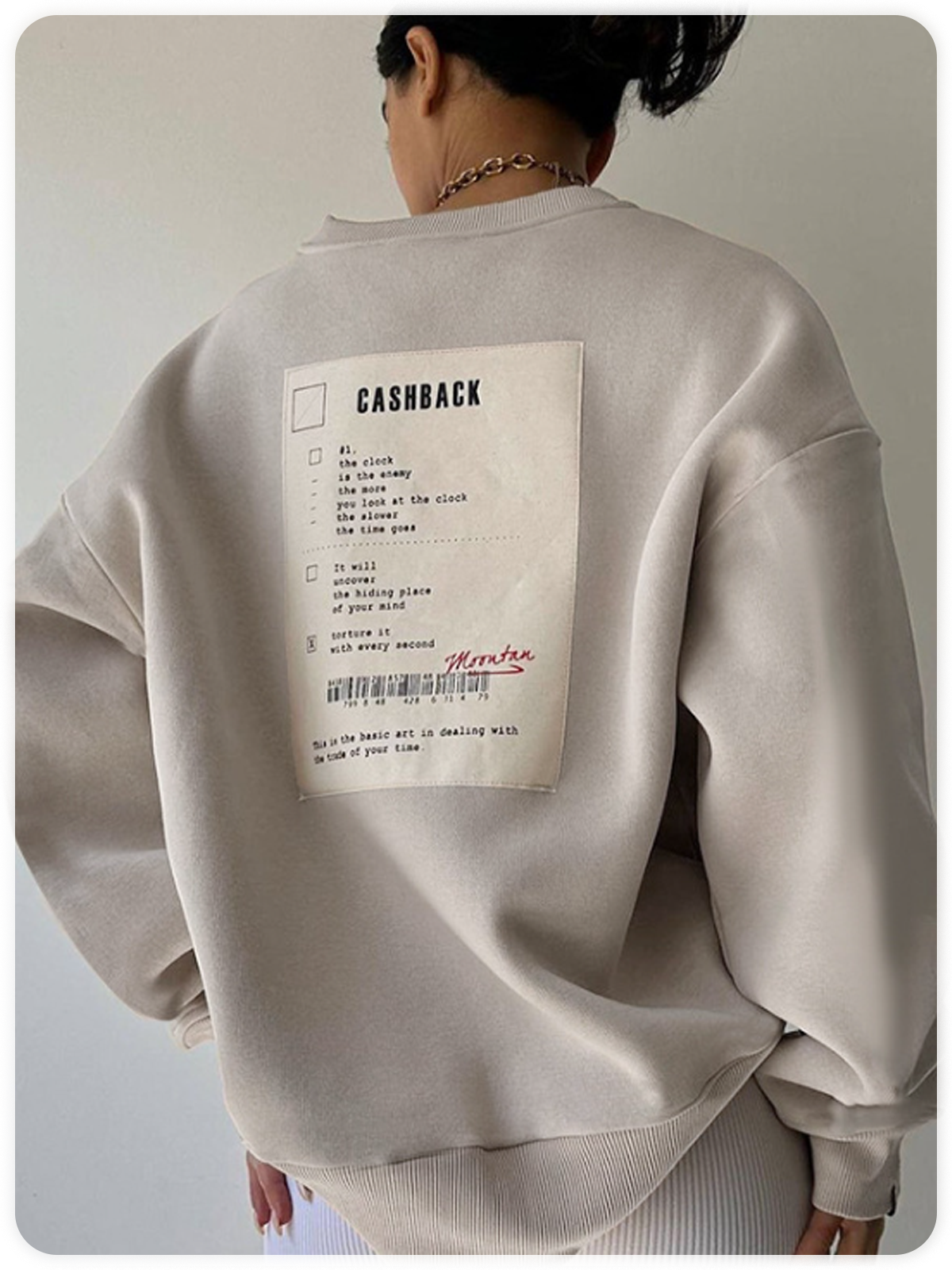 Crew Neck Text Letters Long Sleeve Sweatshirt