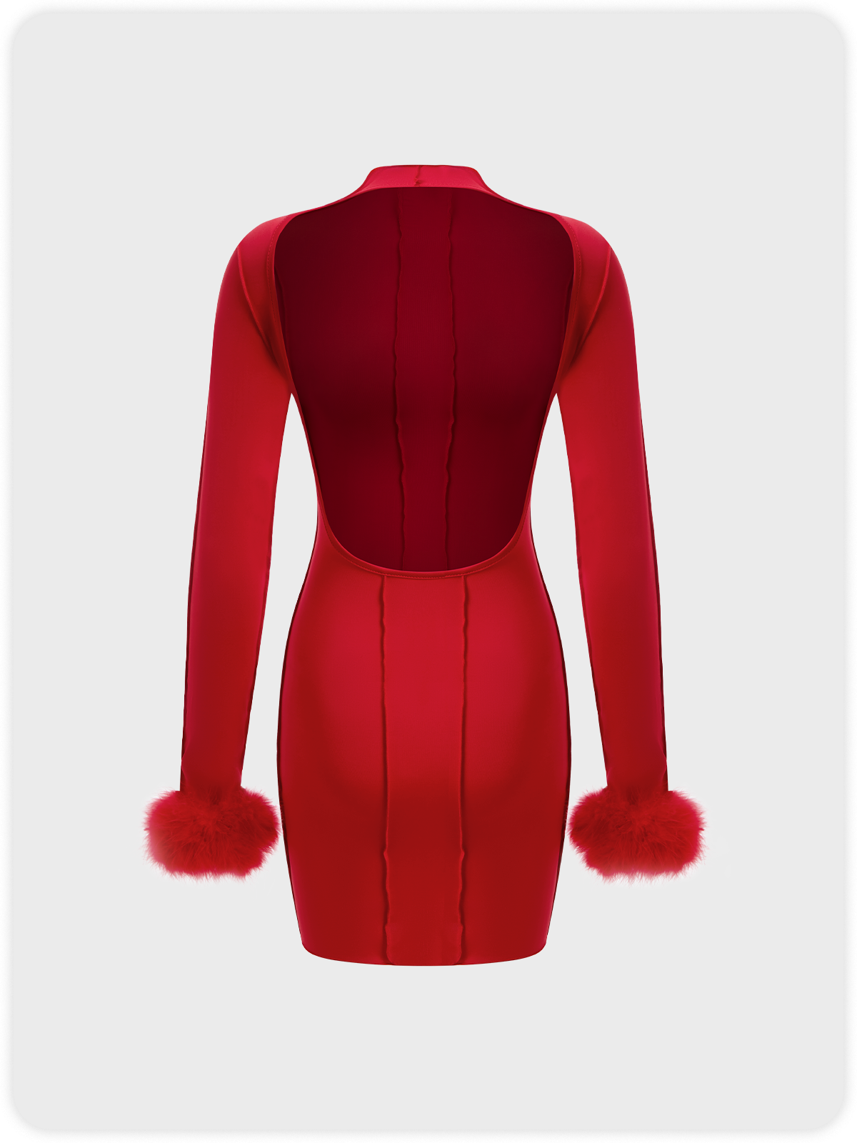 Crew Neck Plain Long Sleeve Short Dress