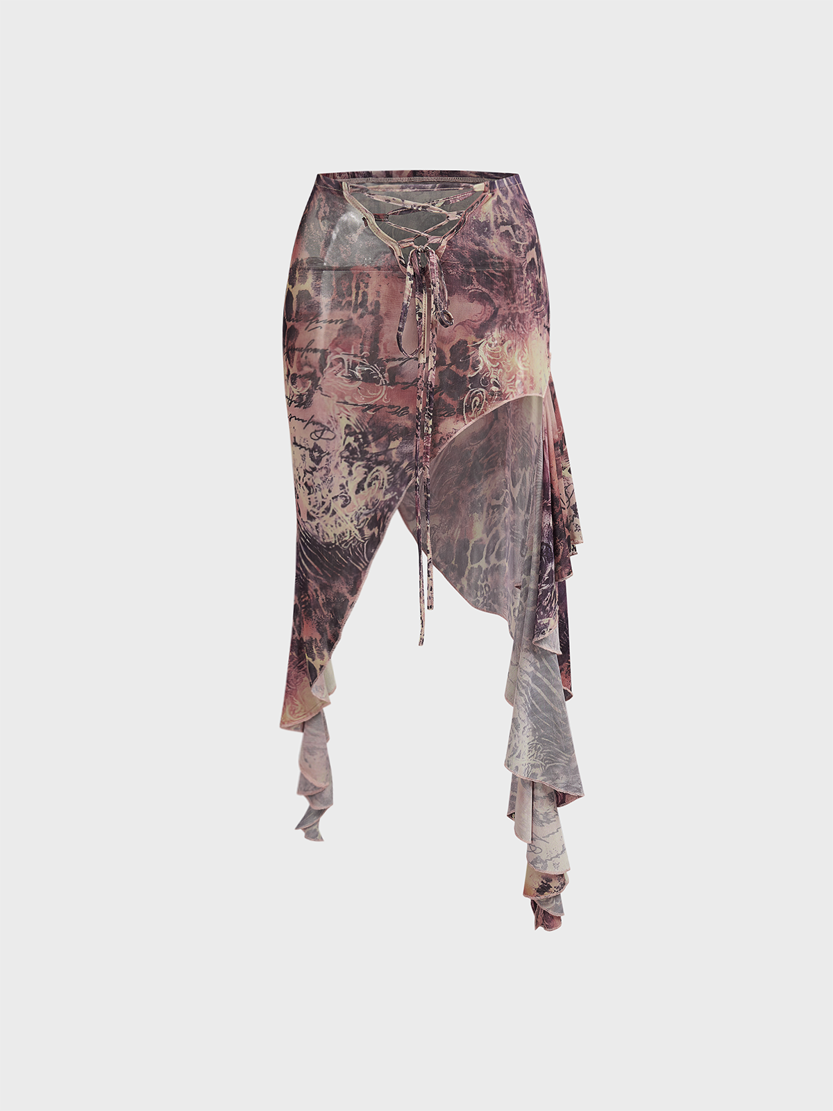 asymmetrical design Floral Midi Skirt