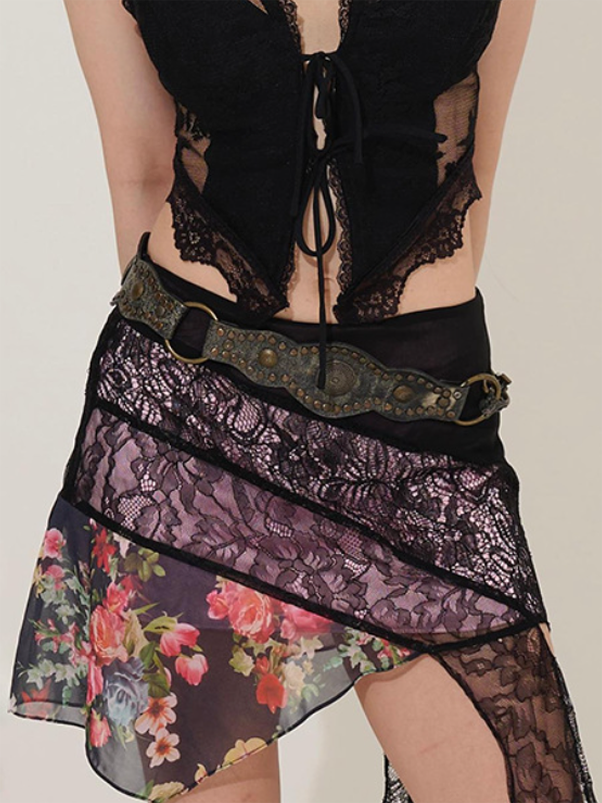 Lace Floral Short Skirt