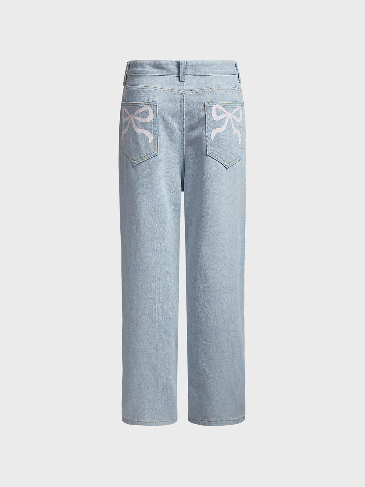 Denim Butterfly Straight Pants Jeans