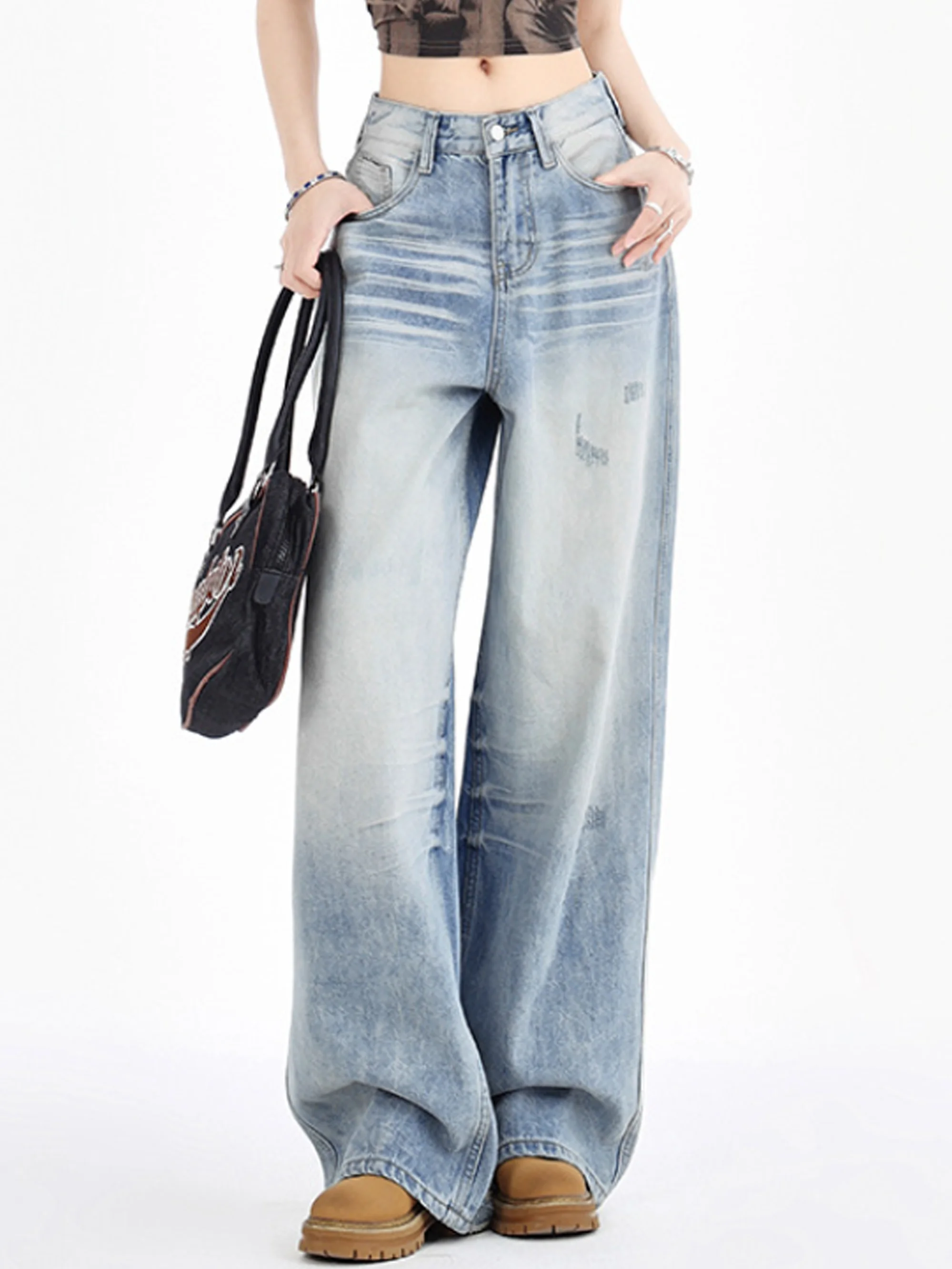 Denim Ombre Straight Pants Jeans