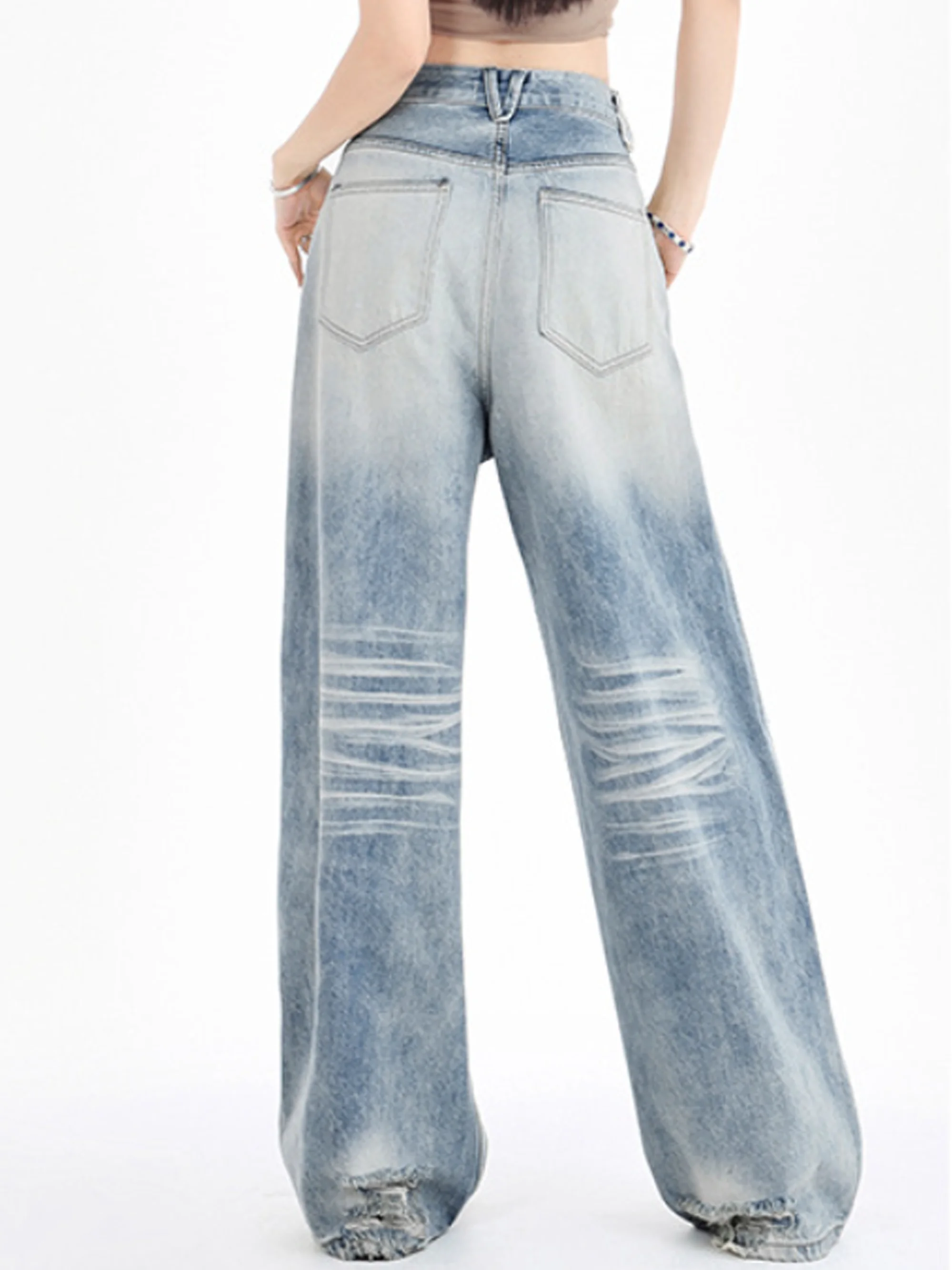 Denim Ombre Straight Pants Jeans