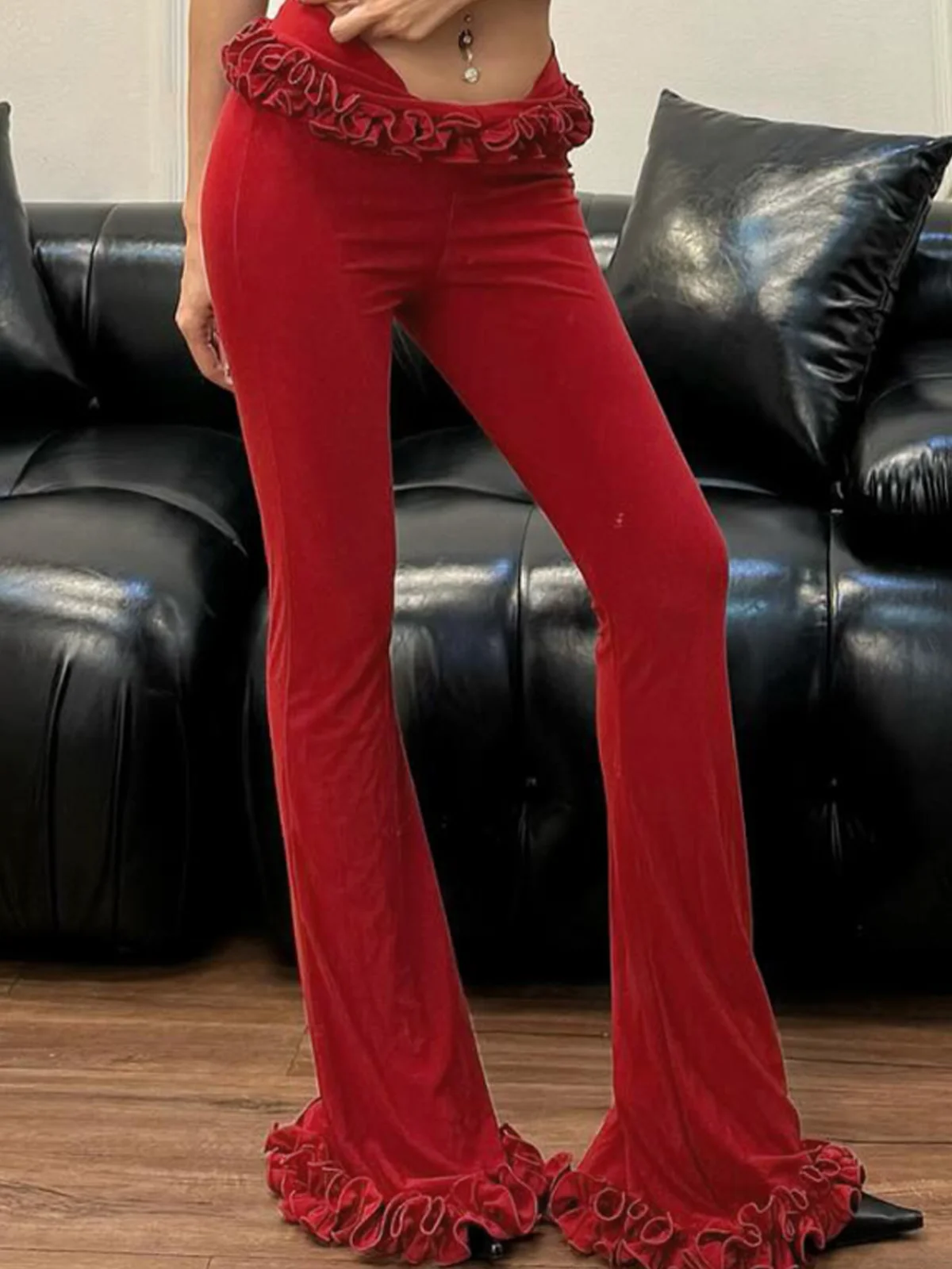 Jersey Plain Flare Pants Fashion Pants